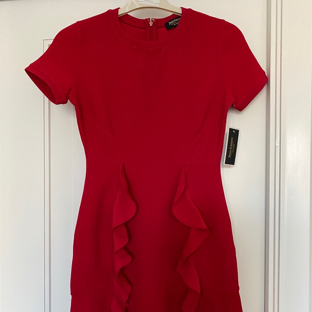Juicy Couture Black Label Red Ruffle Dress NWT